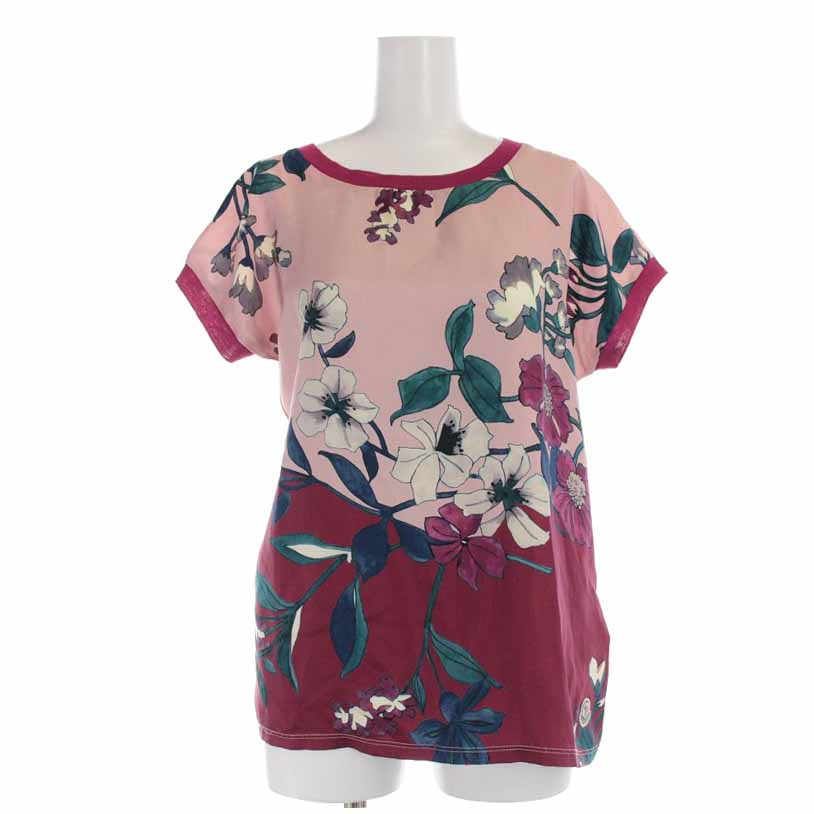 モンクレール MONCLER MAGLIA GIROCOLLO カットソー シルク 切替 花柄 