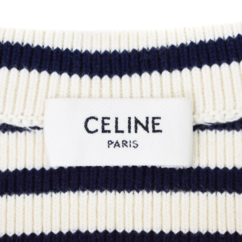セリーヌ CELINE エンブロイダリー マリニエール コットン ニット プル  