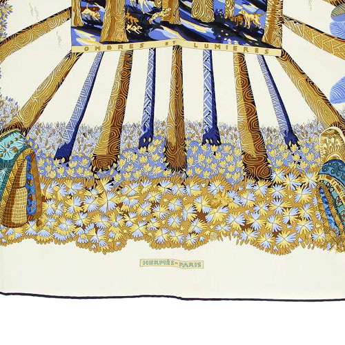 エルメス HERMES 光と影 OMBRES ET LUMIERES カレ90 シルク スカーフ
