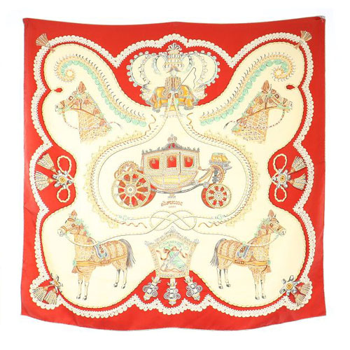 ◇エルメス◇シルク/スカーフ/カレ90/パプロール/馬車と貴族/タグ付き  