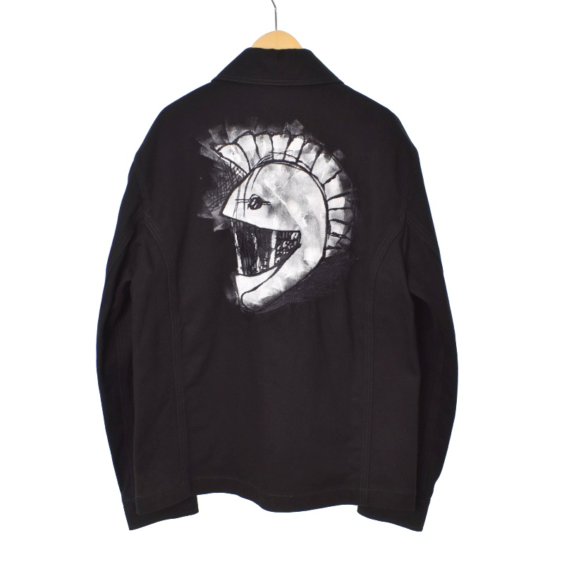 バーバリー BURBERRY Black Canvas Mohawk Face Paint Jacket Gジャン 