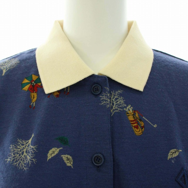 Christian Dior‼︎ニットポロシャツ 長袖 総柄 M Christian Dior ニットポロシャツ 長袖 総柄 M