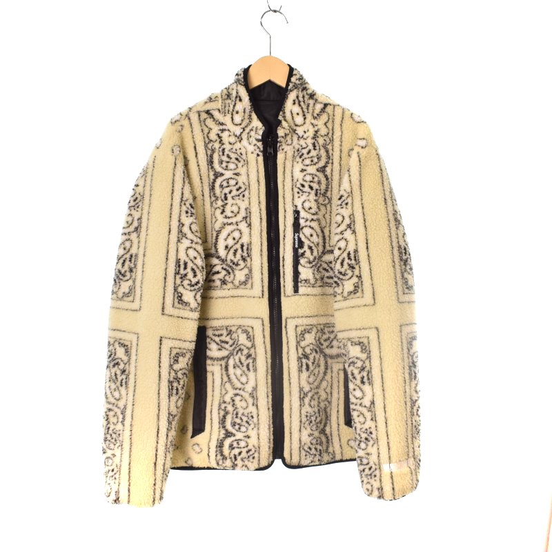 シュプリーム SUPREME 19AW Reversible Bandana Fleece Jacket Tan 