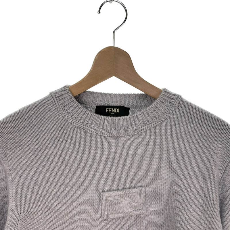 FENDI ロゴ入りウールセーター 46 フェンディ FENDI ロゴセーター ウールニット 46 グレー FZX126AM6H