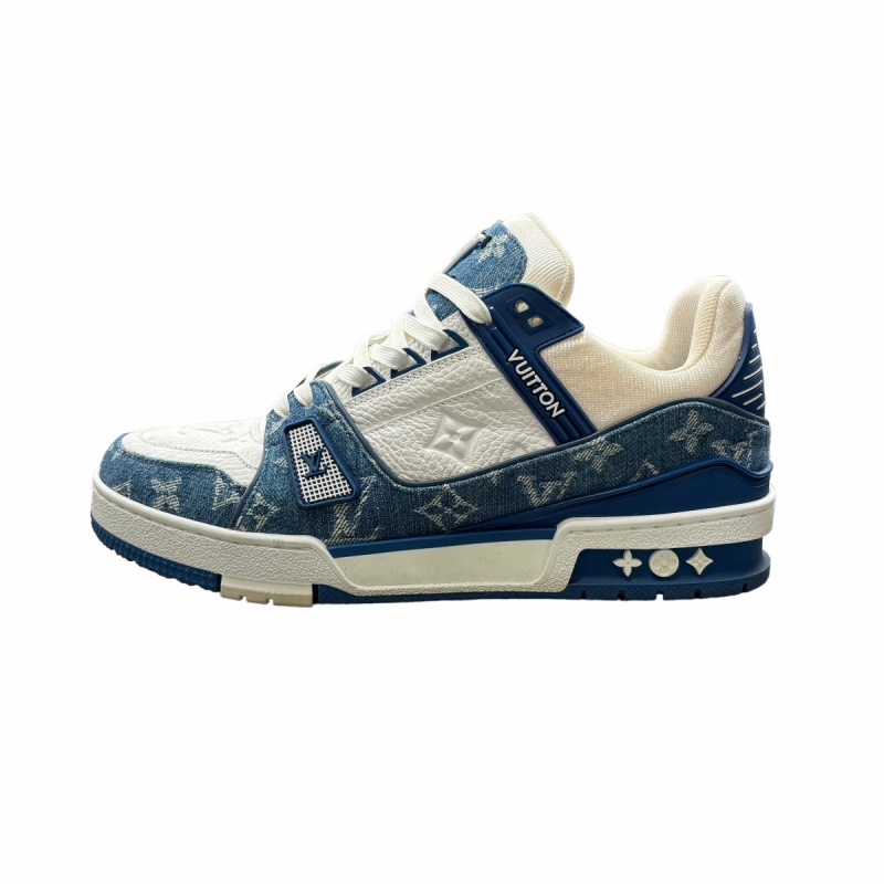 ルイヴィトン LOUIS VUITTON LV TRAINER スニーカー ロゴ デニム 