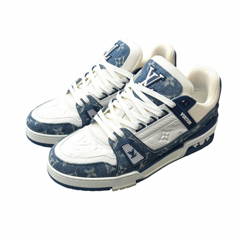 ルイヴィトン LOUIS VUITTON LV TRAINER スニーカー ロゴ デニム 