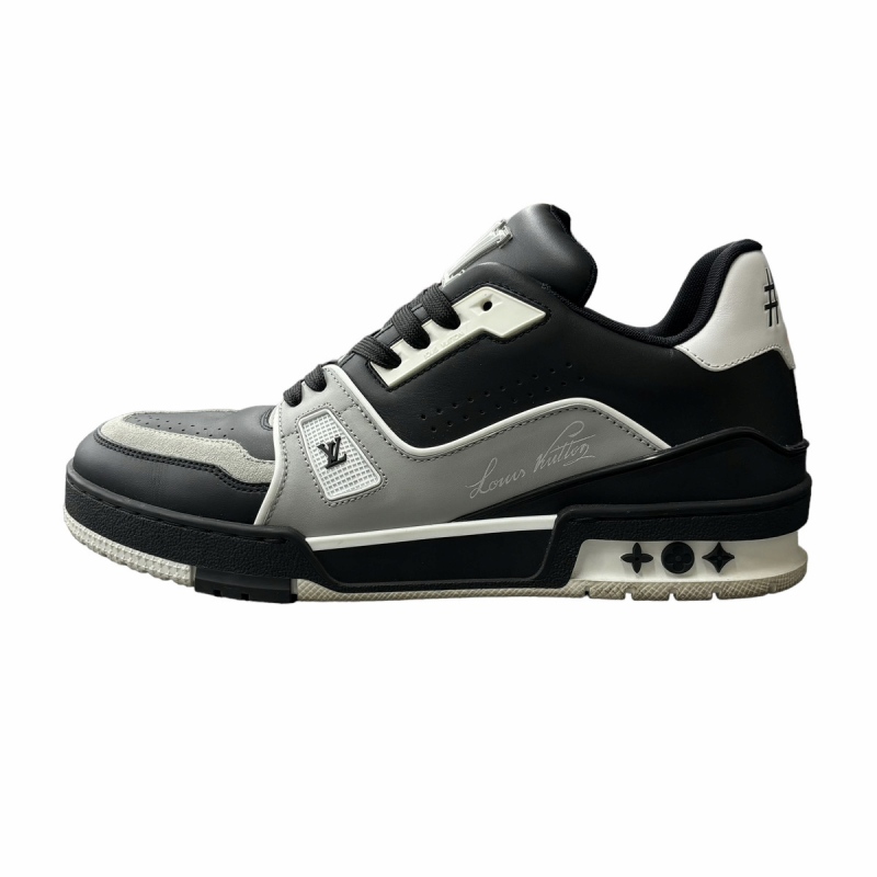 ルイヴィトン LOUIS VUITTON LV TRAINER スニーカー ロゴ レザー 6.5 
