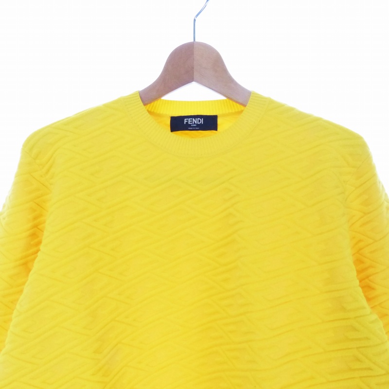 【送料&関税込】Fendi Fe5116us030 - Yellow FENDI Vitello Fluffy Logo Horizontal Box Crossbody Bag