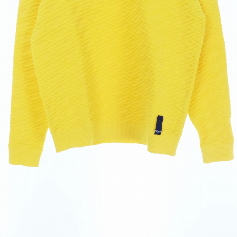フェンディ FENDI FF柄 モノグラムニット クルーネック 48 黄色