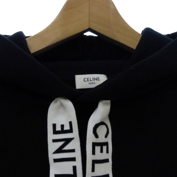 セリーヌ CELINE 2Y468670Q 21AW パーカー ロゴ 紐 S 黒