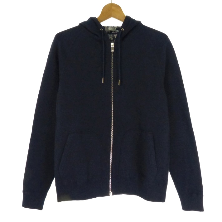 11639【美品・XLサイズ】Dior オブリーク柄 刺繍 ワッペン パーカー  