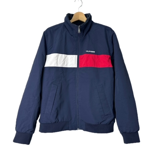 トミーヒルフィガー TOMMY HILFIGER リバーシブル ボア ブルゾン XL 紺 