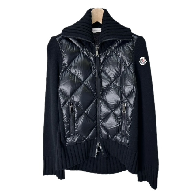 モンクレール MONCLER 21AW ニット切替 ダウンジャケット XS ブラック 