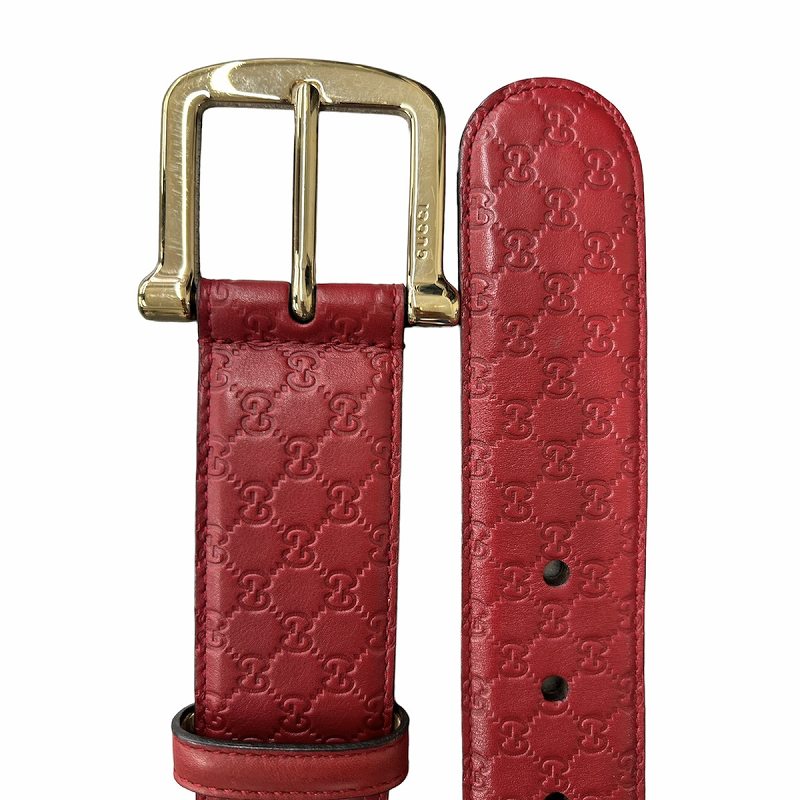 グッチ GUCCI ベルト シマ レザー 総柄 型押し GGパターン 80 32 