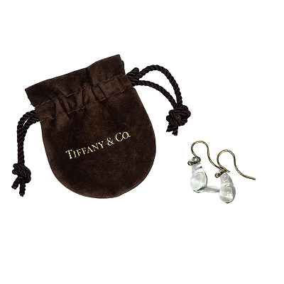 ティファニー 750 クリスタル ティアドロップ ピアス e_066 ティファニー 750 クリスタル ティアドロップ ピアス e_066