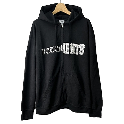 ヴェトモン ベトモン VETEMENTS ロゴ 切り替え スウェット フルジップ 
