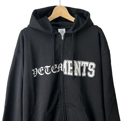 ヴェトモン ベトモン VETEMENTS ロゴ 切り替え スウェット フルジップ  