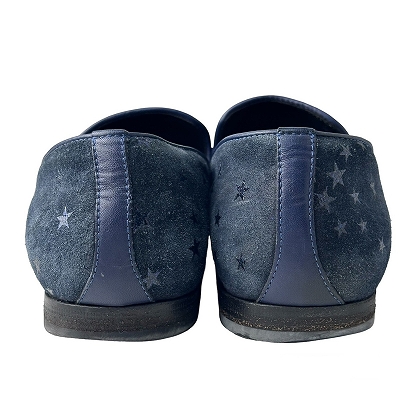 ジミーチュウCARNABY.IMEデニムスエードネイビーシルバーガンメタル  