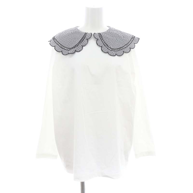 ヨリ yori 23AW ギンガムスカラップカラーロンTee Tシャツ カットソー 