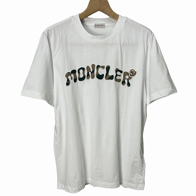 モンクレール MONCLER ロゴ刺繍 迷彩 Tシャツ カモフラージュ M 白 
