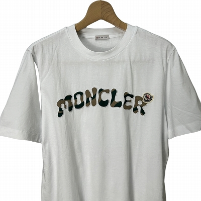 モンクレール MONCLER ロゴ刺繍 迷彩 Tシャツ カモフラージュ M 白 