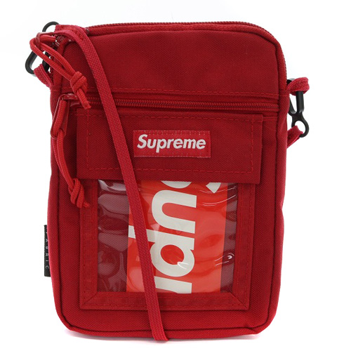 Supreme バッグ　赤 Supreme Leather Shoulder Bag 赤