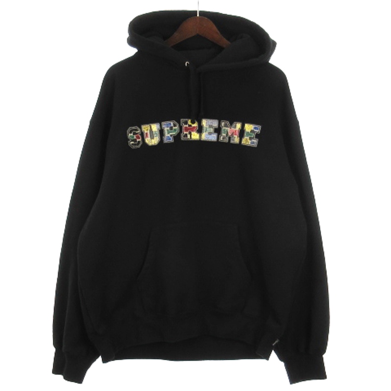 シュプリーム SUPREME 23FW Collegiate patchwork leather hooded