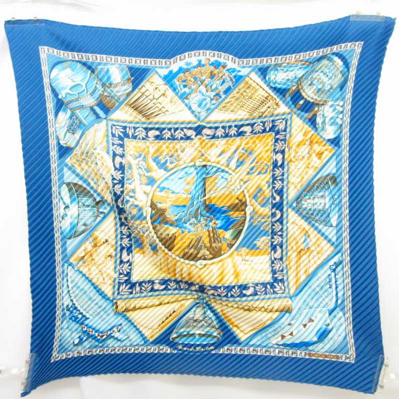 エルメス HERMES 美品 プリーツカレ Au Son du Tam Tam タムタムの音に