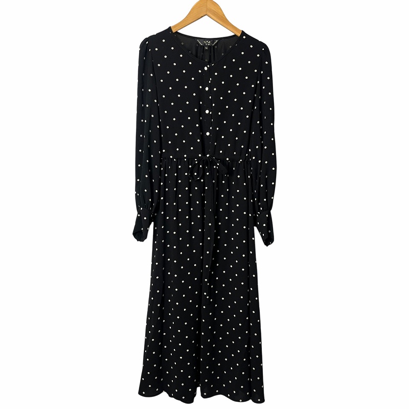 美品　トゥービーバイアニエスベー シャツワンピース 丸襟　Aライン ブラック　M トゥービーバイアニエスベー シャツワンピース