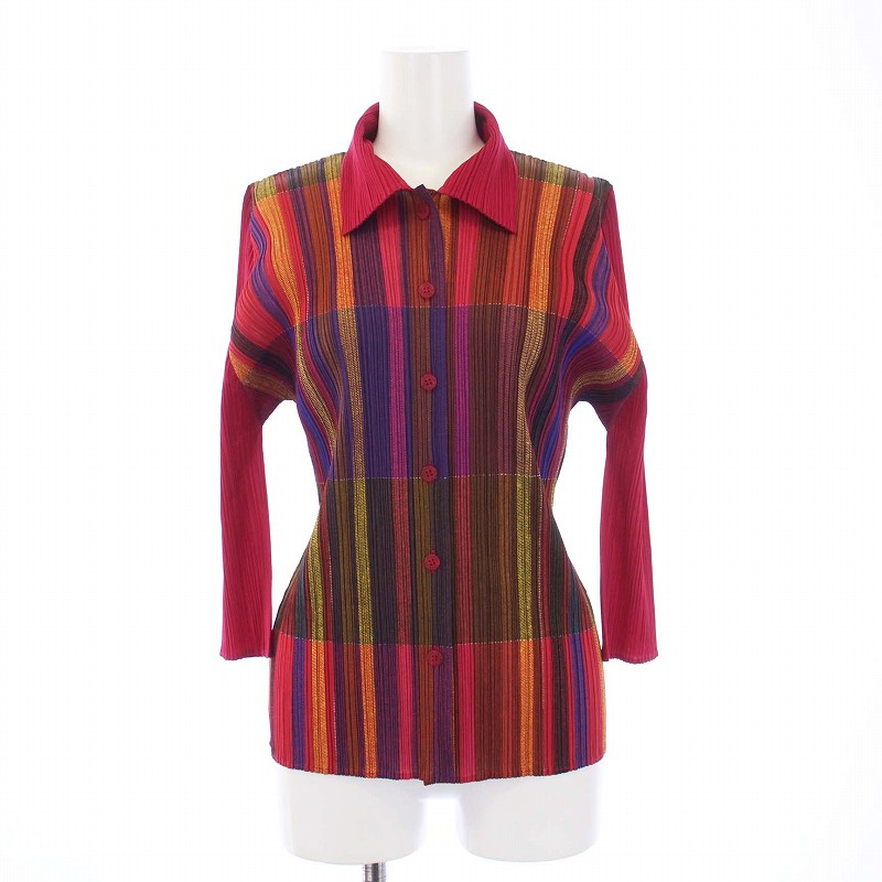 PLATS PLATS マルチカラーストライプ長袖トップス PLEATS PLEASE ISSEY MIYAKE – isseymiyake.com