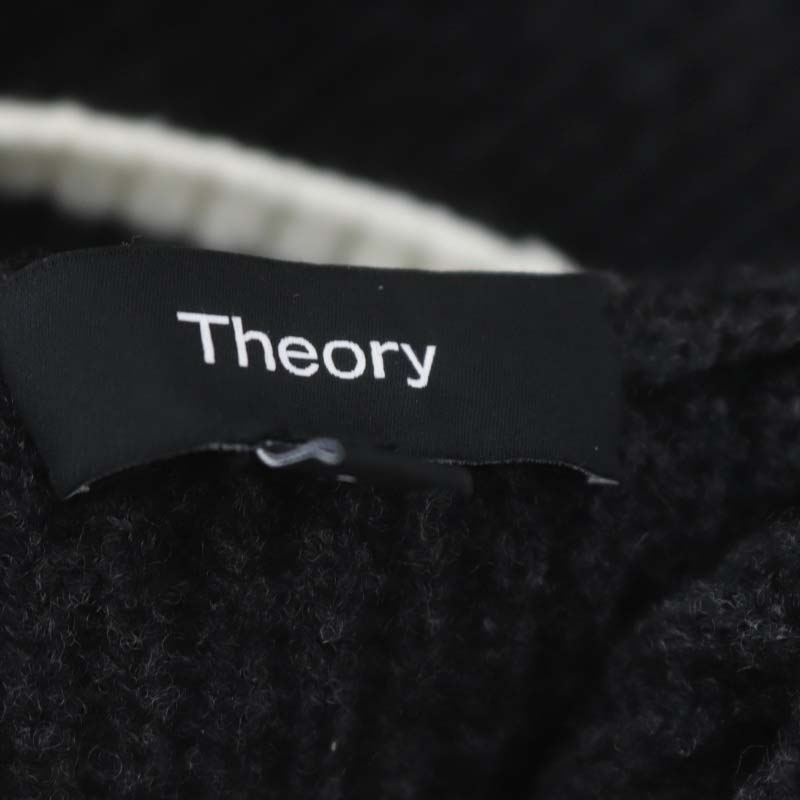 セオリー theory 23AW Lana Cash Karenia Tneck ボトルネックラインニット セーター 長袖 S チャコール ホワイト /DF ■OS レディース セオリー Theory 23AW Lana Cash Karenia Tneck ボトルネッ