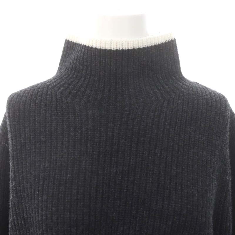 セオリー theory 23AW Lana Cash Karenia Tneck ボトルネックラインニット セーター 長袖 S チャコール ホワイト /DF ■OS レディース セオリー Theory 23AW Lana Cash Karenia Tneck ボトルネッ
