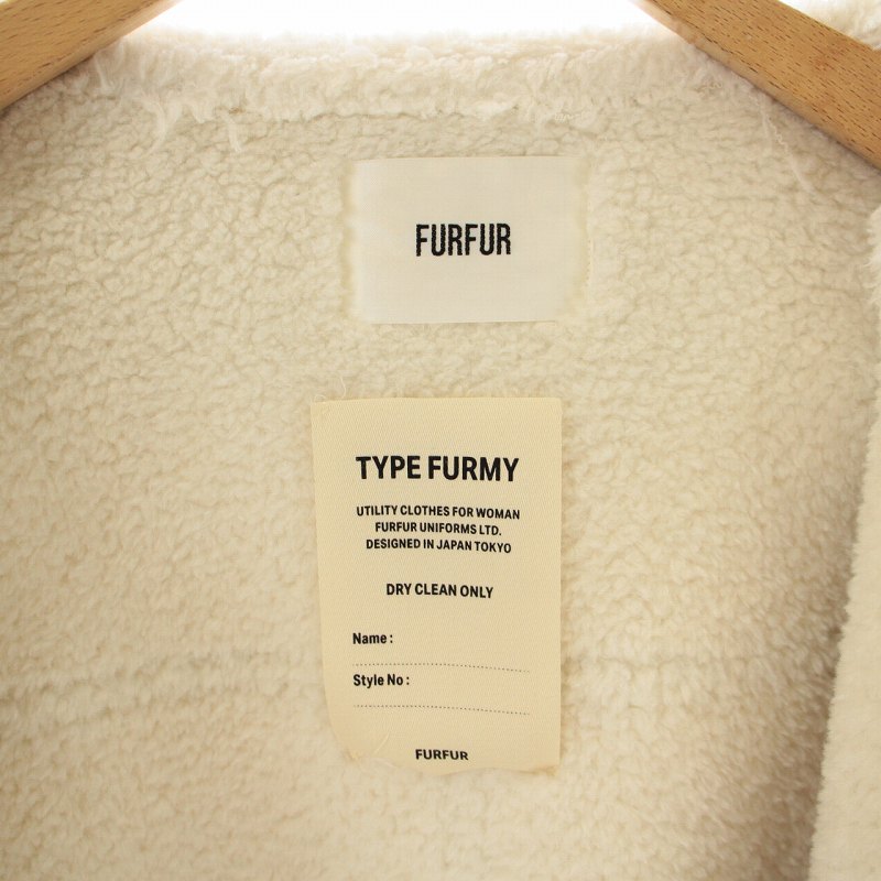完売☆furfur☆フェイクムートン☆ボンバージャケット　アイボリー ファーファー furfur 22AW ボンバージャケット コート ショート