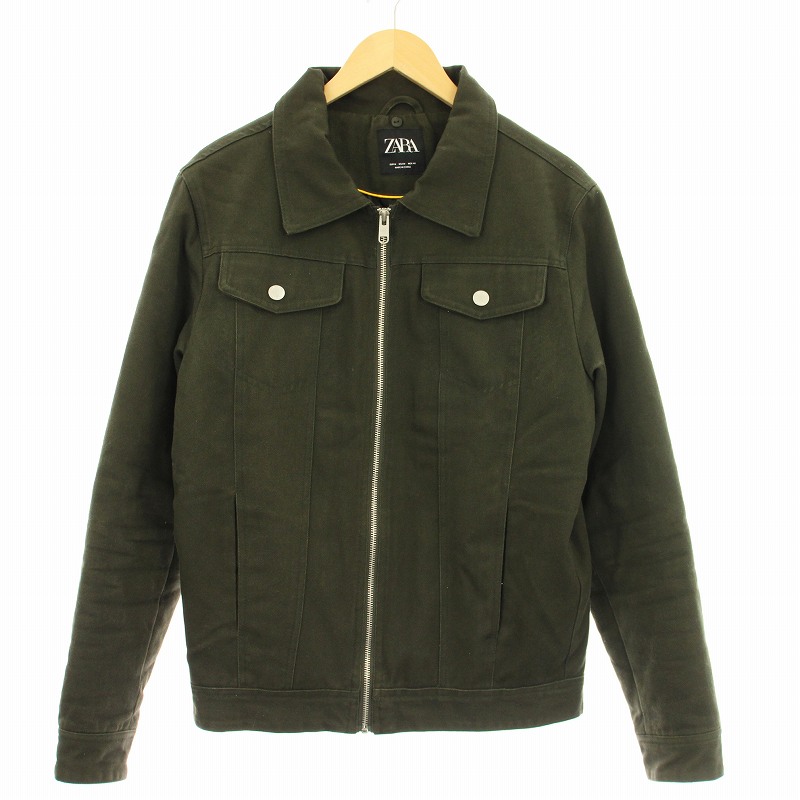 ZARA タブ付きボンバージャケット M アウター カーキ ZARA/ザラ】 ZW COLLECTION タブ付きボンバージャケット S