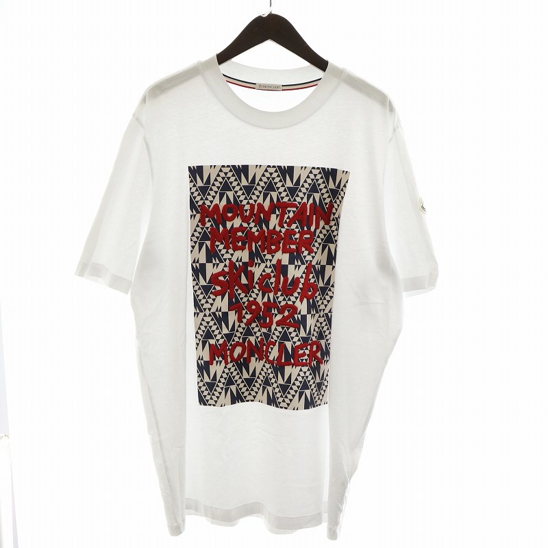 【中古】モンクレール MONCLER 22SS SCOM Tシャツ カットソー 半袖  XL 白 H20918D00004 8390T ■GY18 /MW モンクレール MONCLER 22SS SCOM Tシャツ カットソー 半袖 刺繍