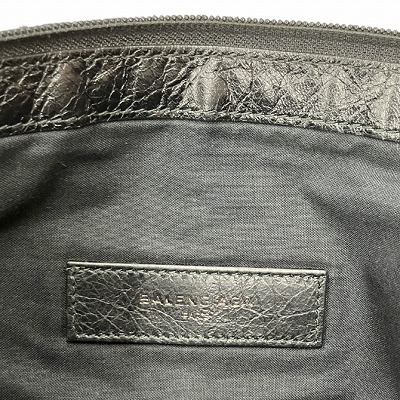 バレンシアガ BALENCIAGA レザー クラッチバッグ 黒 ブラック 519613