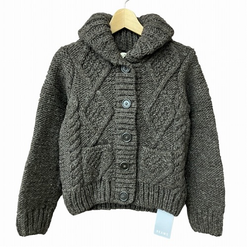 未使用品 レイビームス Ray Beams ペルー ケーブル ニット カーディガン ショールカラー 茶 ブラウン Free  レディース 未使用品 レイビームス Ray Beams ペルー ケーブル ニット
