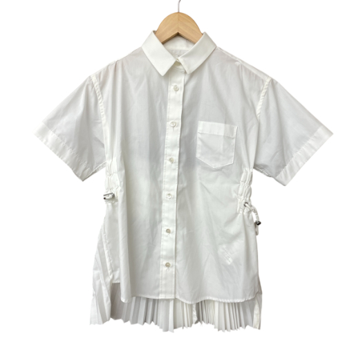 サカイ sacai カットアウト プリーツ シャツ ブラウス 半袖 18-03988 1  