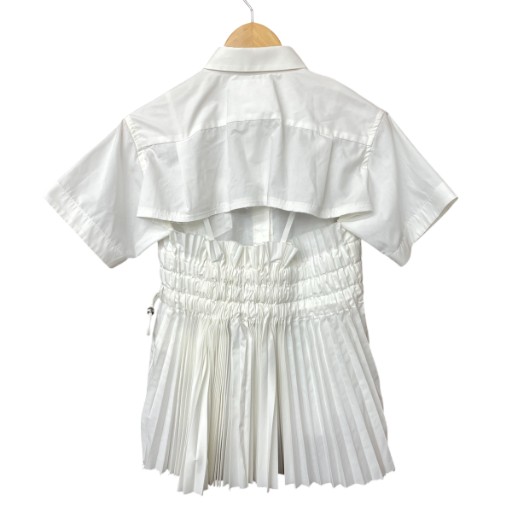 サカイ sacai カットアウト プリーツ シャツ ブラウス 半袖 18-03988 1  