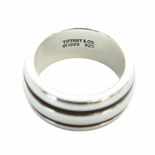 極美品　ティファニー　グルーブド　2ライン　リング　指輪　シルバー　18号 ティファニー TIFFANY & CO. グルーブド ダブルライン リング シルバー