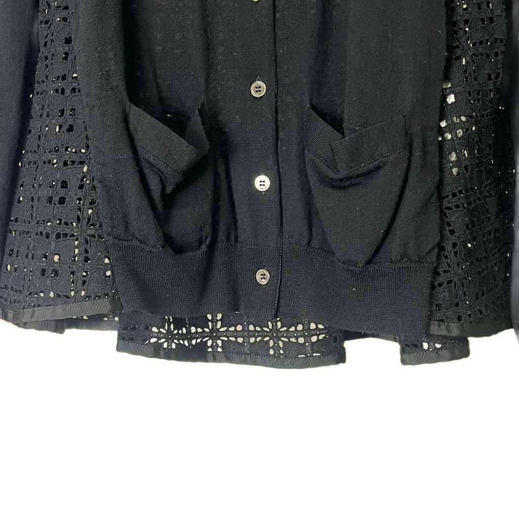 サカイラック sacai luck バック レース切替 ニット カーディガン 長袖