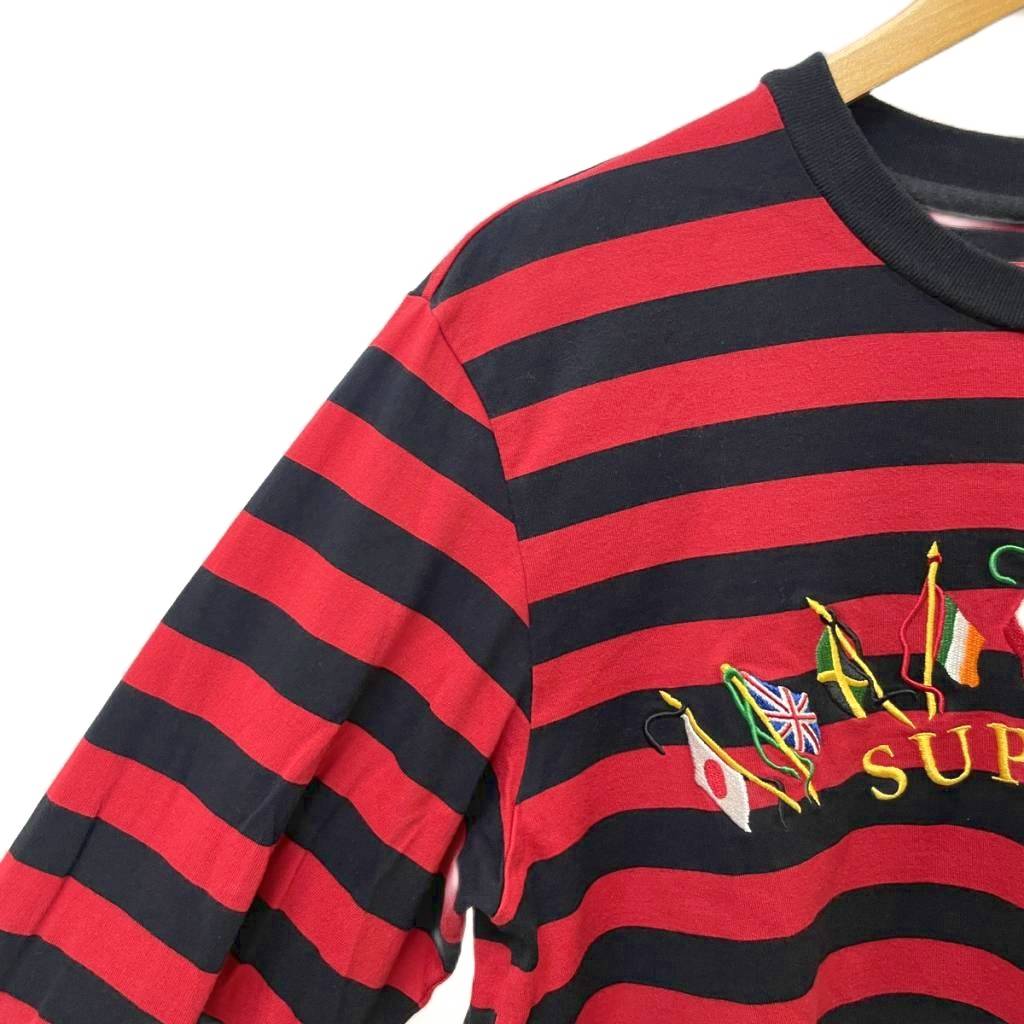 シュプリーム SUPREME 19AW Flags L/S Top ボーダー ロンT カットソー 