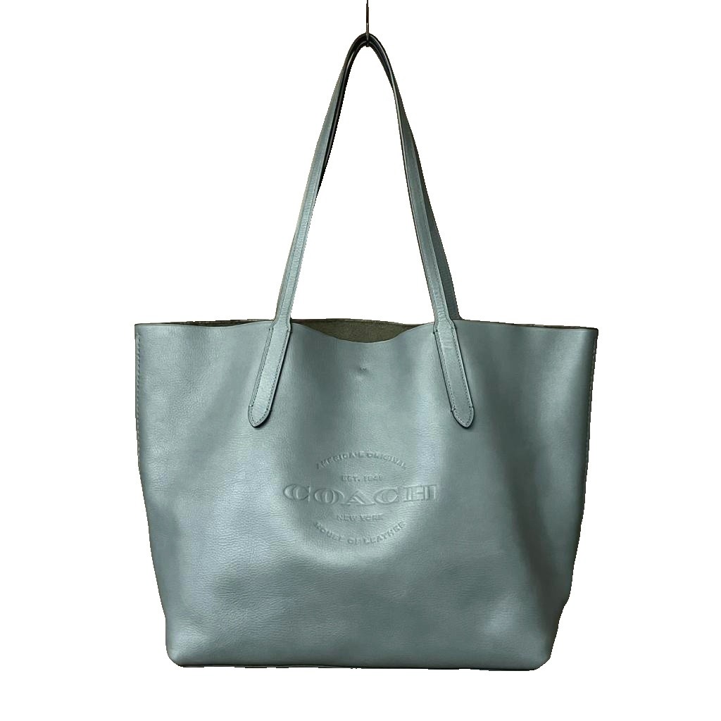 コーチ COACH レザー トートバッグ ハンドバッグ ロゴ グレー F59403 