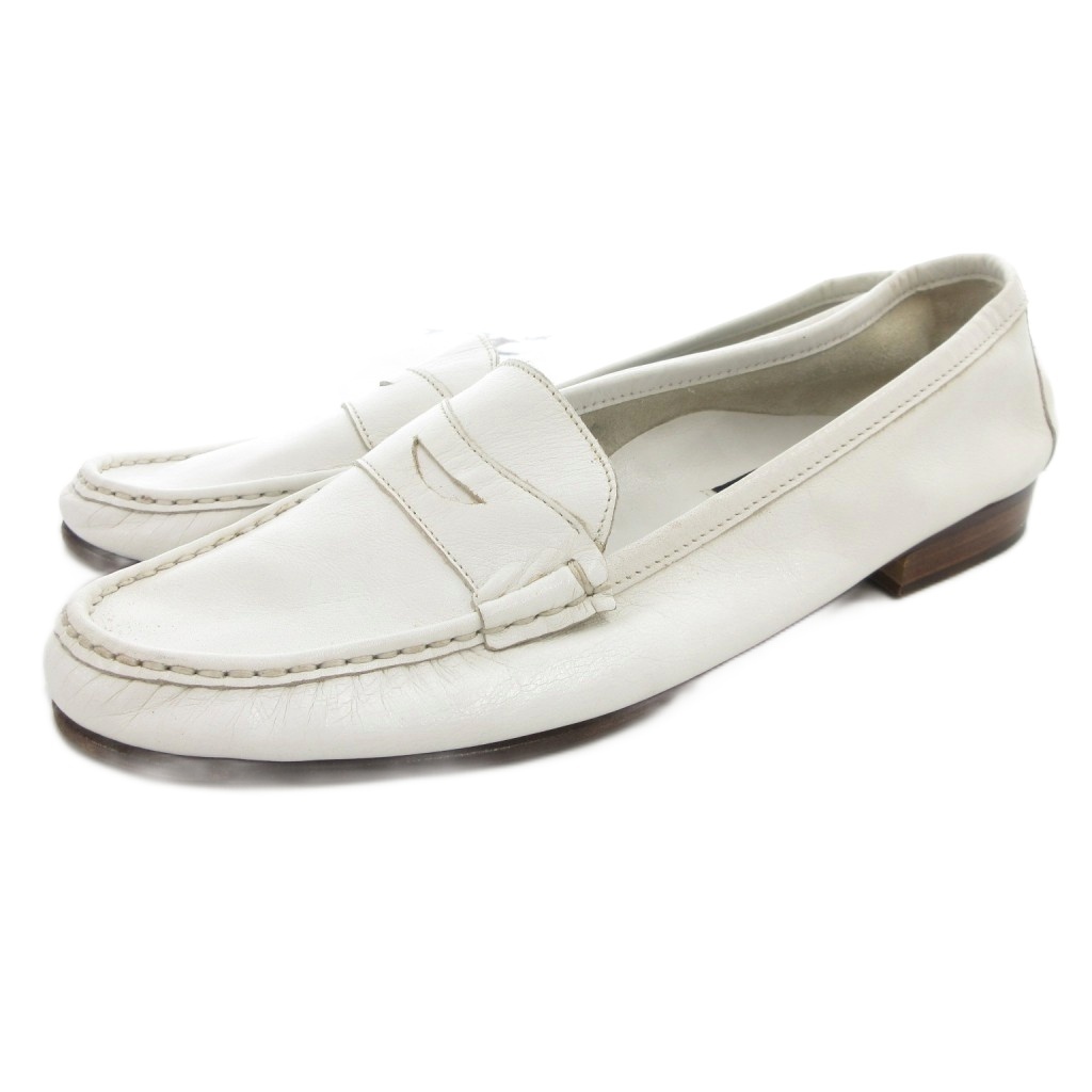 マウロヴォルポーニ Mauro Volponi コインローファー 革靴 レザー 本革 38 白 ホワイト /GV レディース  213-902510170003 | ベクトルパーク