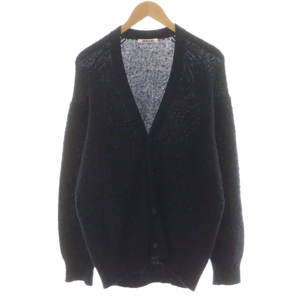 オーラリー AURALEE 24AW BRUSHED WOOL CASHMERE SILK KNIT CARDIGAN 