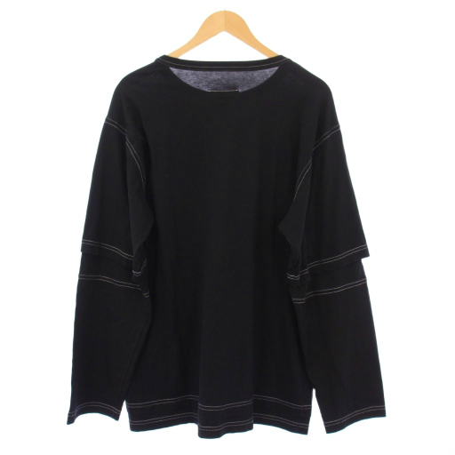 MM6 エムエムシックス 18SS イタリア製 長袖 サイドライン カットソー S ブラック レディース エムエムシックス メゾンマルジェラ MM6 Maison Margiela 24SS LAYERED