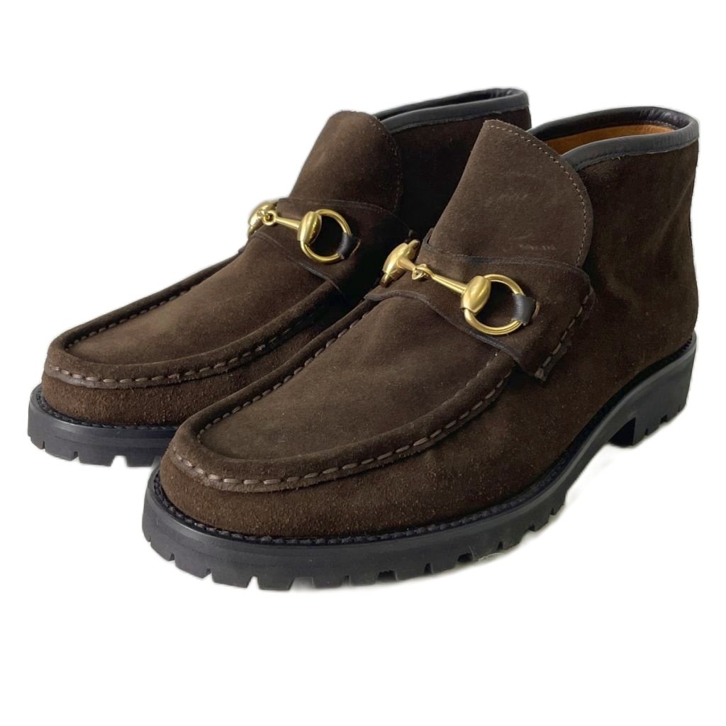 グッチ GUCCI ホースビット チャッカブーツ ショートブーツ スエード