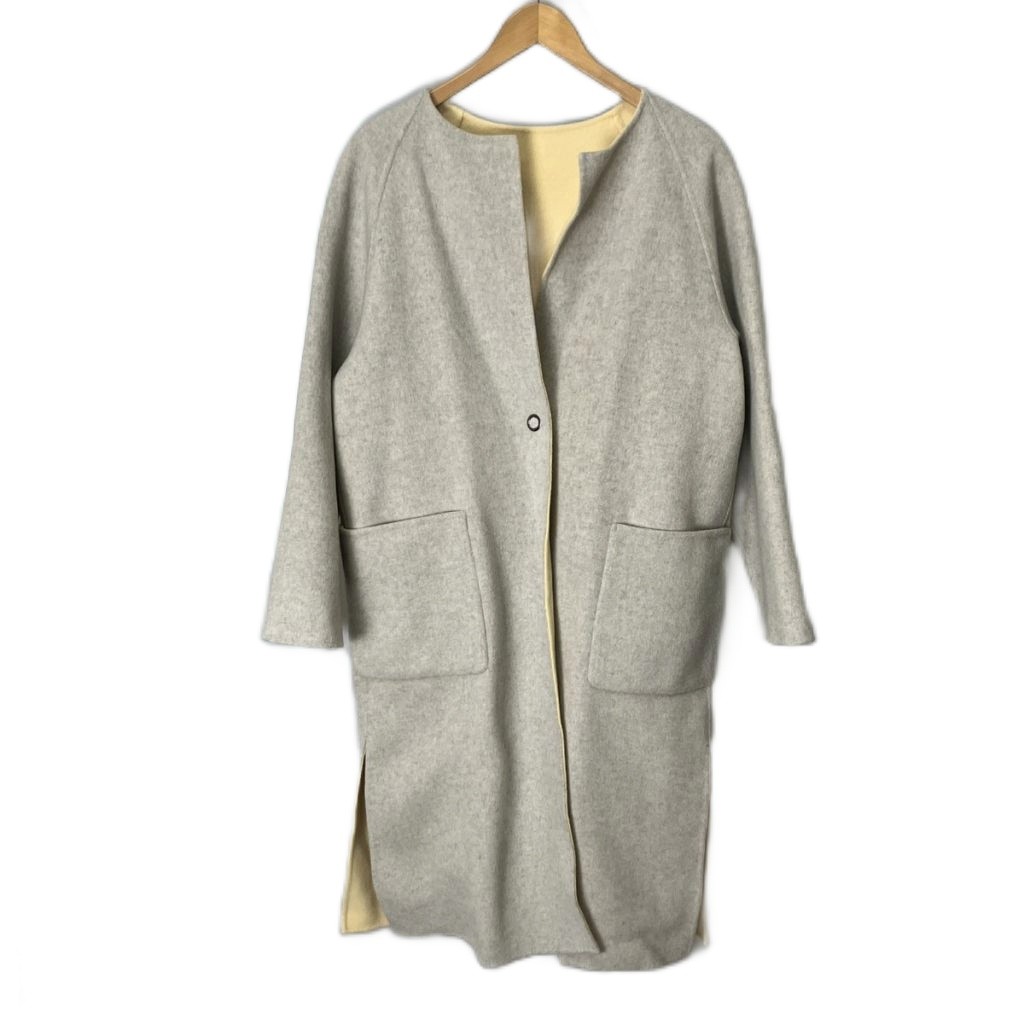 Demi-Luxe BEAMS デミルクスビームス ノーカラーコート 黒36 Demi-Luxe