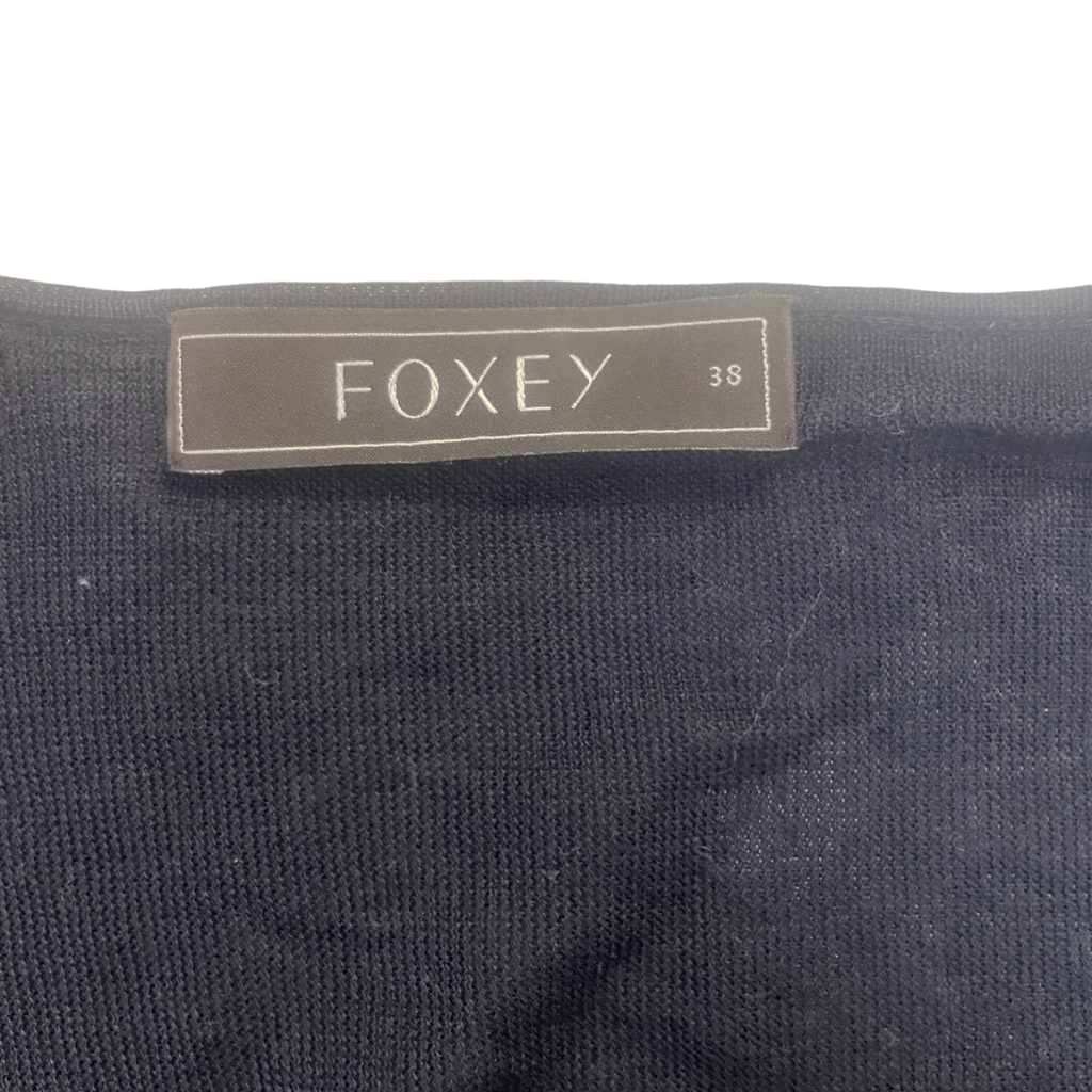 フォクシー FOXEY ニットカーディガン ボタンレス 長袖 38 ネイビー ■GY06 レディース