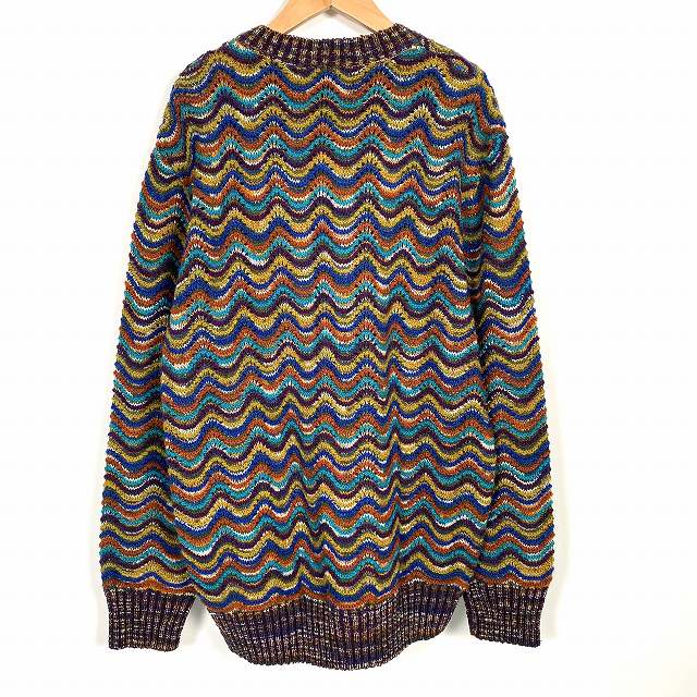 ミッソーニ MISSONI ニット セーター 長袖 波模様 総柄 ウール マルチ 